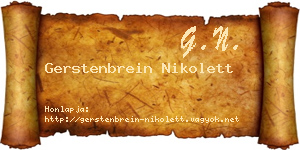 Gerstenbrein Nikolett névjegykártya